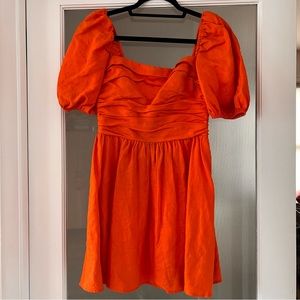 Orange Reformation Linen Dress - 6